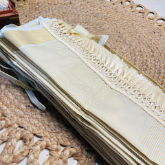 Creamy Gold Tissue Cotton Blend Ready To Wear Saree (SU 896)
