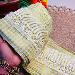 Yellow Gold Check Model Ready To Wear Saree (SU 897)