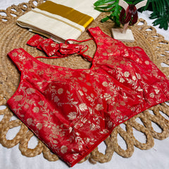 RUBY BLOOM✨BROCADE READYMADE BLOUSE (SU 842)