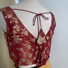 MAROON ELEGANCE✨BROCADE READYMADE BLOUSE (SU 882)
