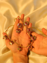 Red Lotus Necklace with round base stone ✨