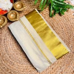 READY TO WEAR TISSUE SAREE WITH GOLDEN BORDER (SU 857)