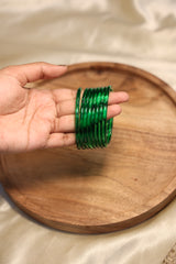 Green jelly bangles - set of 8 ( SJ 149)