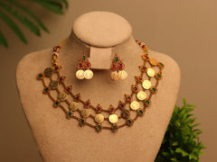 Antique Three Layer Coin Choker Set (SJ 202)