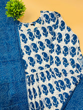 White & Blue Niara cut Kurtha Set - SU 92