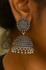 Silver Oxidised jhumkaa ( SJ 102 )