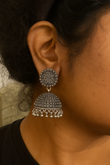 Silver Oxidised jhumkaa ( SJ 102 )