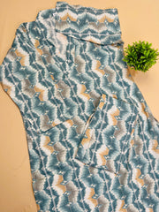 White Green Cord Set - Casual Wear (SU 105)