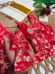 RUBY BLOOM✨BROCADE READYMADE BLOUSE (SU 842)