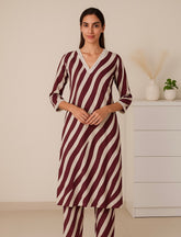 Deep Brown Cross Co-ord Set- SU 517