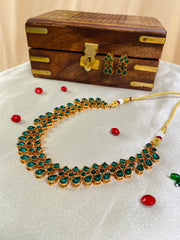 Emerald Green Stone Necklace Set( SJ 61)