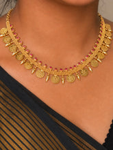 Traditional Kasumala Coin Necklace with pink Stones ✨ ( SJ 17)