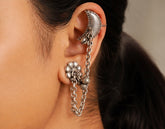 Chandrika Oxidised Moon Chain Ear Cuff ( SJ 126)