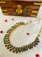 Emerald Green Stone Necklace Set( SJ 61)