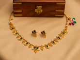 Antique Palakka Necklace Set with Matching Earrings (SJ 186)