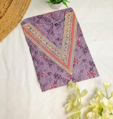 Lilac Kurta Set with Small Red Flowers (SU 138)
