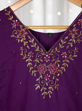 Elegant Dark Red Beads Work V-Neck Kurti (SU 115)