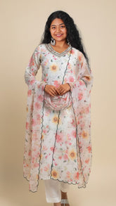 White Floral Salwar Suit (SU 71)