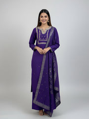 ZEHNAB EMBROIDERY PREMIUM VIOLET SALWAR SUIT (SU 328)