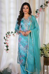 Persian Green Organza Salwar suit ( su 224 )