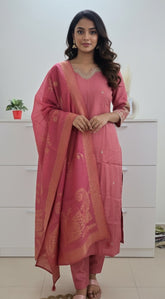 Pink Roman silk salwar suit ( SU 395)