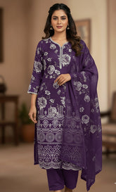 Violet Silk Salwar Suit (SU 127)