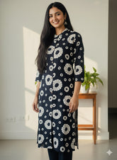 BLACK WITH BEIGE ROUND DESIGN TOP (SU 342)