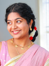 Scented Fake Jasmine Scrunchie with Red Roses 🌹🌼 SJ 02