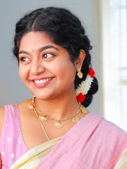 Scented Fake Jasmine Scrunchie with Red Roses ๐น๐ผ SJ 02