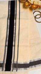 Black with silver set saree