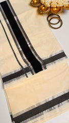 Black with silver set saree