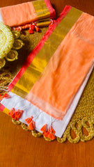 Mul Cotton Peach Saree