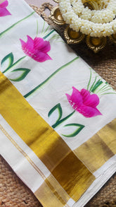 Kumudam Hand Painted Saree