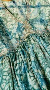 Green & gold alia cut salwar suit