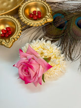 Scented Fake Jasmine Scrunchie with Pink Rose 🌸🌹