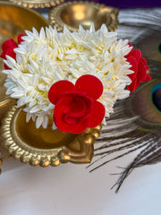 Scented Fake Jasmine Scrunchie with Red Roses ๐น๐ผ SJ 02