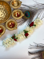 Artificial Jasmine String with Red Rose & Green leaves