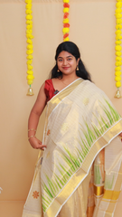 MAANVIZHI 🦌🌿 HANDPAINTED TISSUE SET SAREE (SU 786)