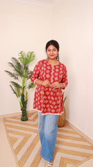 BRICK RED SHORT KURTI (SU 355)