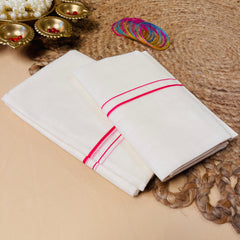 Pink Puliyilakkara Set Mundu (SU 546)