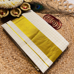 Golden Check Ready To Wear Set Saree SU 596