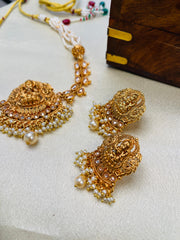 Goddess Lakshmi Temple Jewelry Necklace Set