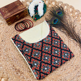 Onam Kurti with Mirror Work Kalamkari Yoke & Gold Sleeve Border