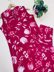 Rosy Red Co-ord Sset (Sleeves Attached) (SU 333)