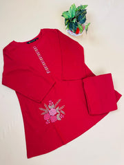 Red with Flower Co-ord Set (SU - 371)