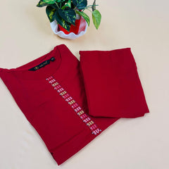 Red with Flower Co-ord Set (SU - 371)