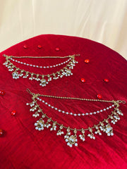 Noor Pearl Blossom Ear Chain Set