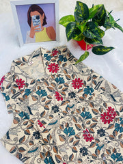 FLORAL & BIRD PRINT COTTON DRESS