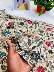 FLORAL & BIRD PRINT COTTON DRESS