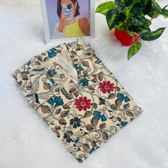 FLORAL & BIRD PRINT COTTON DRESS